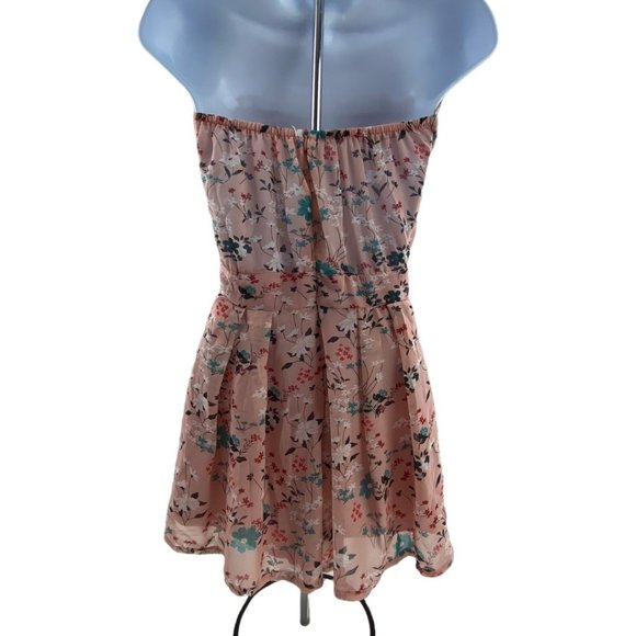 Zara Pink Floral Sleeveless Chiffon Shorts Romper Small - Picture 2 of 7